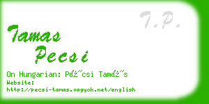 tamas pecsi business card